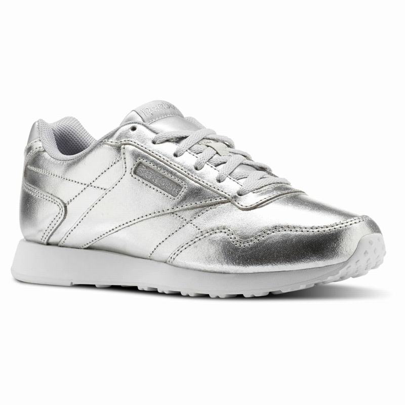 Reebok Royal Glide Shoes Womens Silver Metal/White India IN9157DP